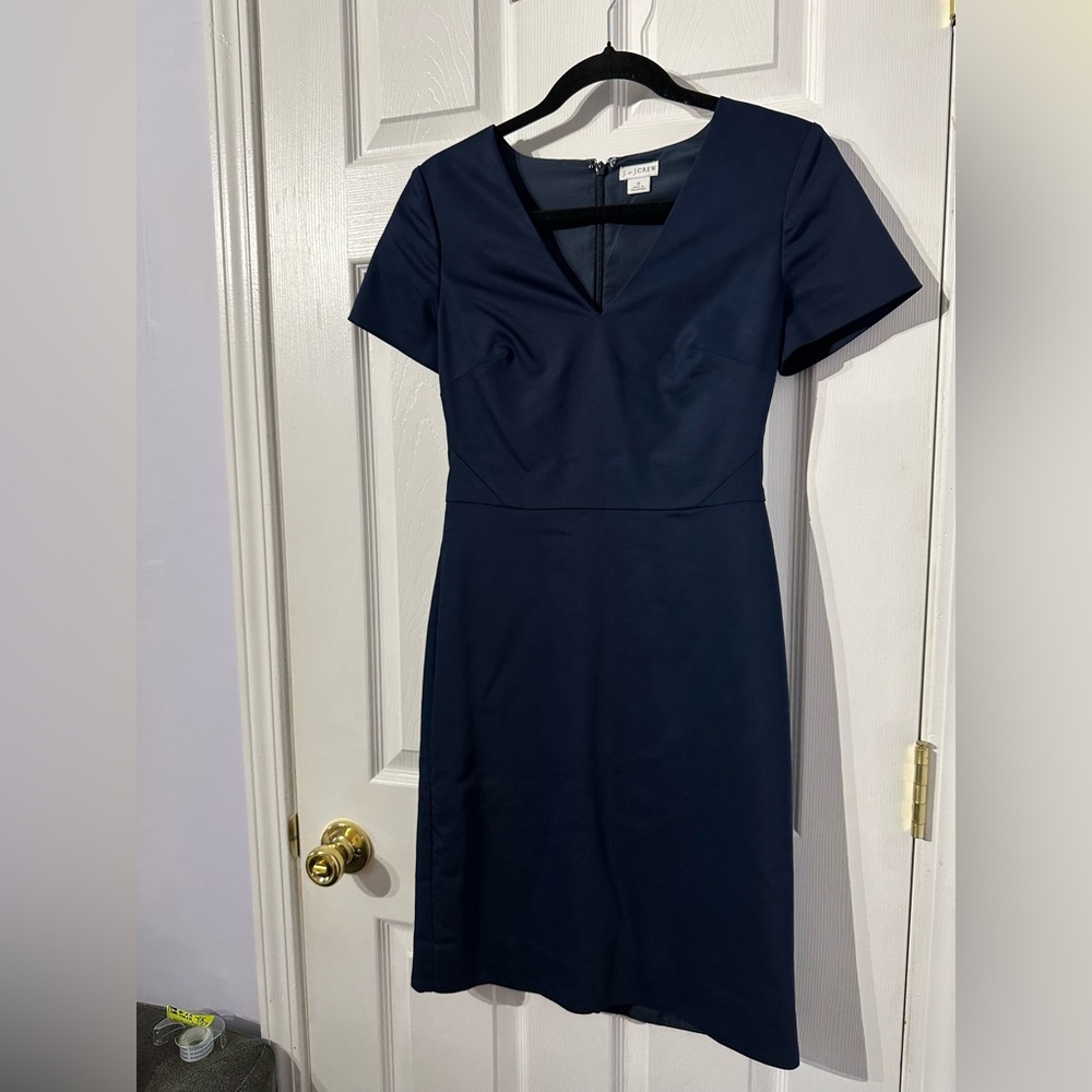 J. Crew Elegant Navy Blue Dress size 0 - Picture 3 of 16